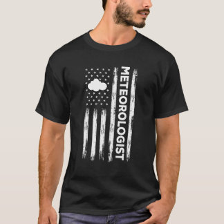 USA Flag Meteorologist America Weatherman Weatherw T-Shirt