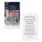 USA Flag Military Funeral Memorial Prayer Card
