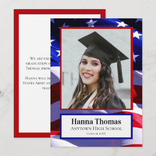 USA Flag Military Graduation Photo Announcement