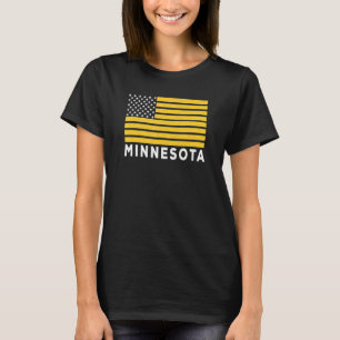 USA Flag Minnesota Purple & Yellow Minnesota Ameri T-Shirt