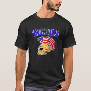 USA Flag Mohawk Skull. National American Team 'Mer T-Shirt