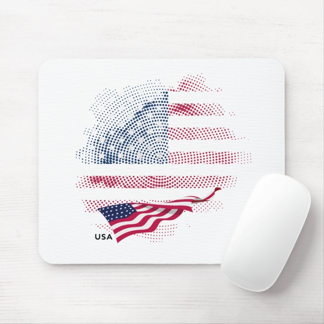 USA flag Mouse Mat (With Mouse)