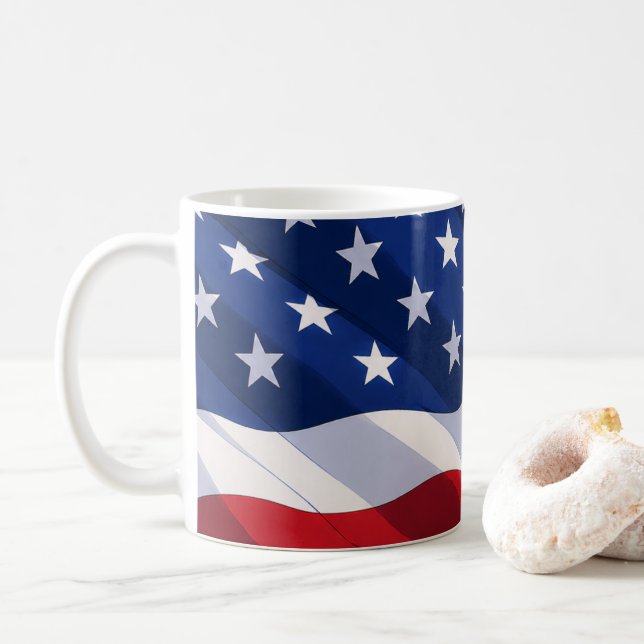 USA Flag Mug (With Donut)