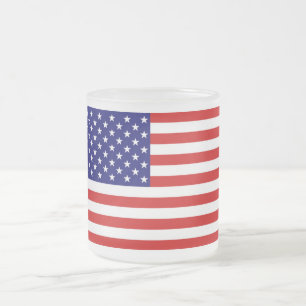 USA Flag mugcnt Frosted Glass Coffee Mug