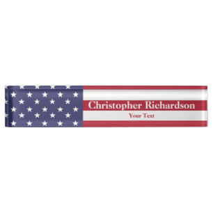 USA Flag Nameplate