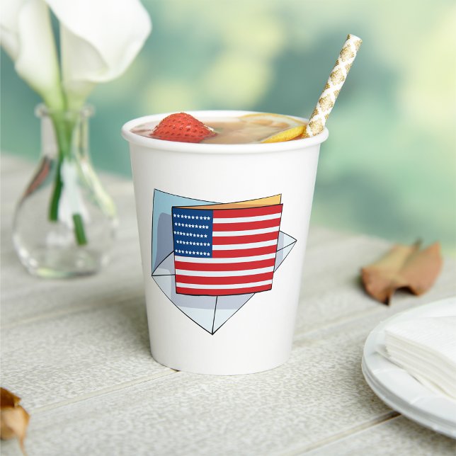 USA Flag On A Card Paper Cups (Creator Uploaded)