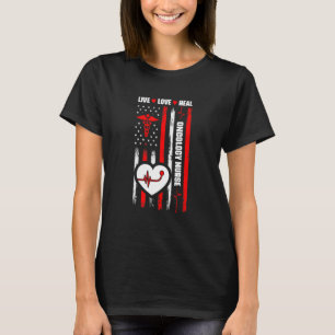 Usa Flag Oncology Nurse Medical Rn Nursing Nurse T-Shirt