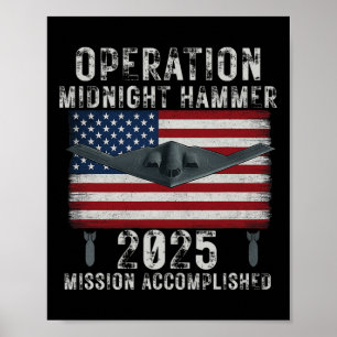 Usa Flag Operation Midnight Hammer B-2 Stealth Bom Poster