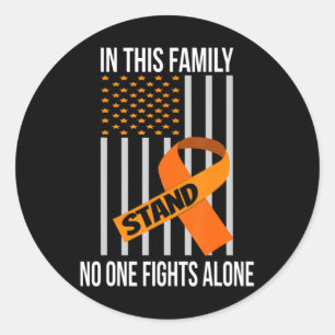 USA Flag Orange Ribbon Products Leukaemia Awarenes Classic Round Sticker