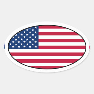 USA Flag Oval Sticker