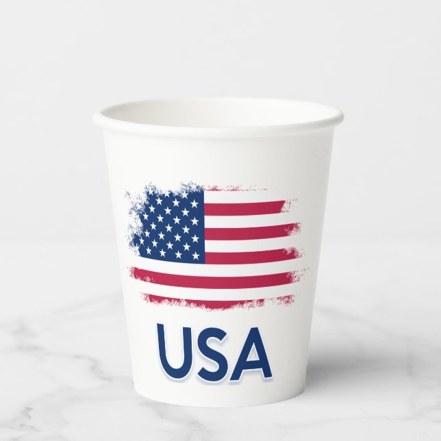 USA Flag   Paper Cups (Front)