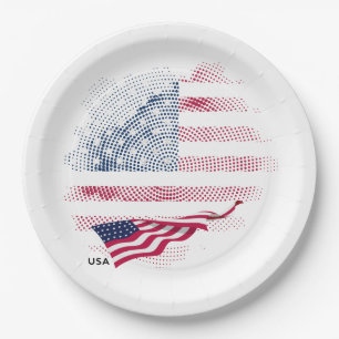 USA flag Paper Plate