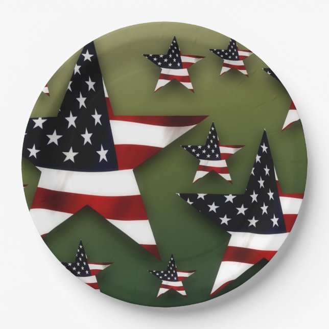 Usa flag paper plate (Front)