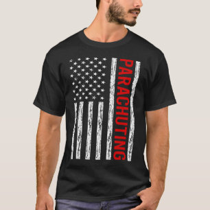 USA Flag Parachuting Parachute Parachutist T-Shirt