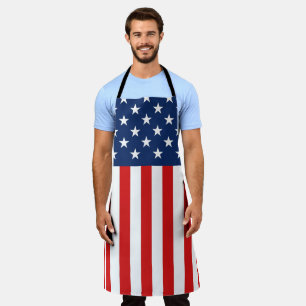 USA Flag Patriot 4th of July Red Blue White Apron