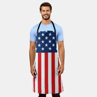 USA Flag Patriot 4th of July Red Blue White Apron