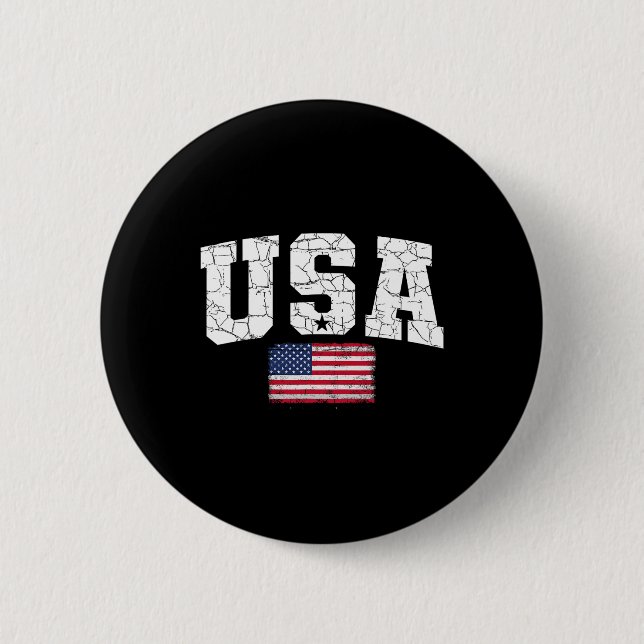 Usa Flag Patriotic 4th Of July America Day Of Inde 6 Cm Round Badge (Front)