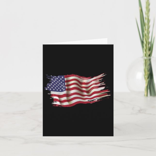 Usa Flag Patriotic 4th Of July America Day Of Inde Card (Front)