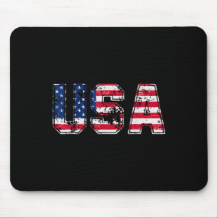 Usa Flag Patriotic 4th Of July America Day Of Inde Mouse Mat