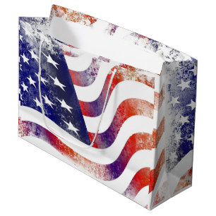  USA Flag Patriotic 4th Of July  Large Gift Bag