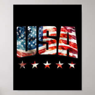 Usa Flag Patriotic 4th Of July Usa American Flag Poster