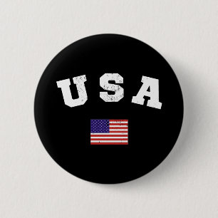 USA Flag Patriotic 6 Cm Round Badge