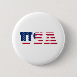 USA Flag Patriotic 6 Cm Round Badge