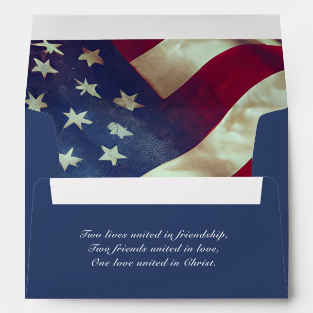 USA Flag Patriotic Amer Stars Stripes Christian Envelope (Back (Bottom))