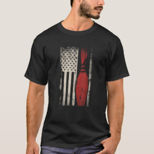 USA Flag Patriotic American Bowler Gift Bowling Pi T-Shirt