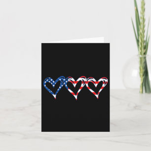 Usa Flag Patriotic American Hearts Armed Forces 4t Card
