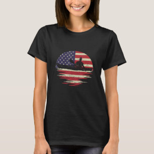 USA Flag Patriotic American Kayaking Kayaker Canoe T-Shirt