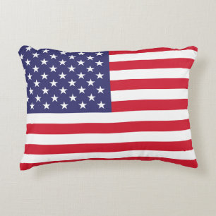 USA Flag Patriotic American Red White Blue Decorative Cushion