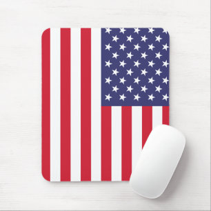 USA Flag Patriotic American Red White Blue Mouse Mat