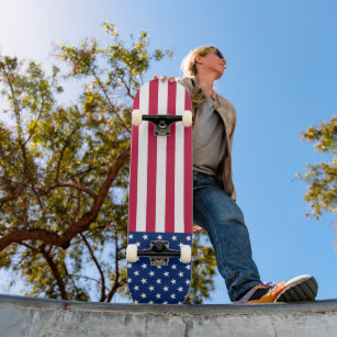 USA Flag Patriotic American Stars and Stripes Cool Skateboard
