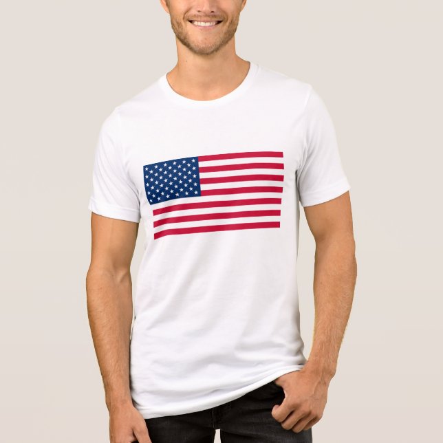USA Flag Patriotic American Tri-Blend Shirt (Front)