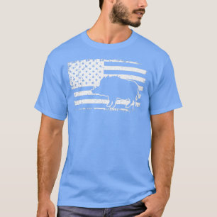 USA Flag Patriotic American Wild Pig Boar Hunting T-Shirt