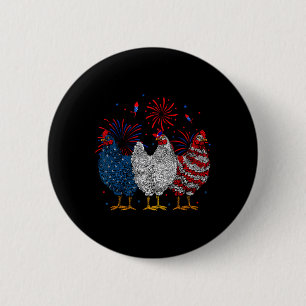 Usa Flag Patriotic Chicken Lover 4th Of July 1 6 Cm Round Badge