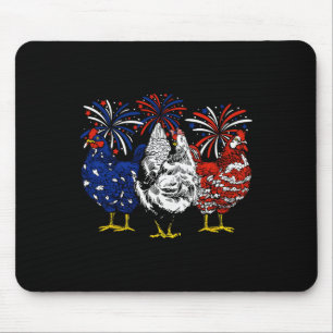 Usa Flag Patriotic Chicken Lover 4th Of July Mouse Mat