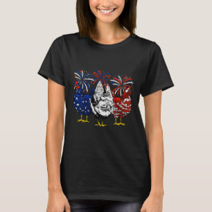 Usa Flag Patriotic Chicken Lover 4th Of July T-Shirt
