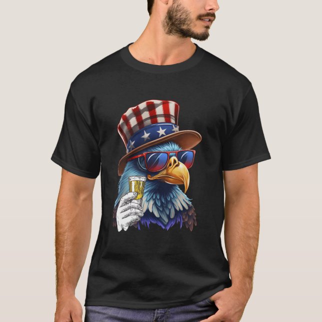 Usa Flag Patriotic Eagle Sunglasses 4Th Of July Be T-Shirt (Front)