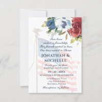 USA Flag Patriotic Floral Christian Wedding