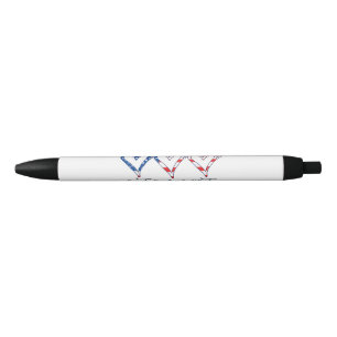 USA Flag Patriotic Hearts 4th of July Sweet Land o Black Ink Pen