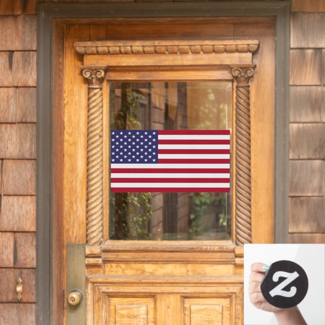 USA Flag Patriotic Red White n Blue Old Glory Window Cling (Home Door)