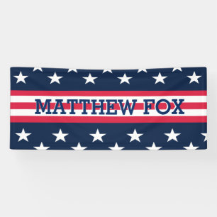 USA Flag 🇺🇸 Patriotic Stars & Stripes Monogram Banner