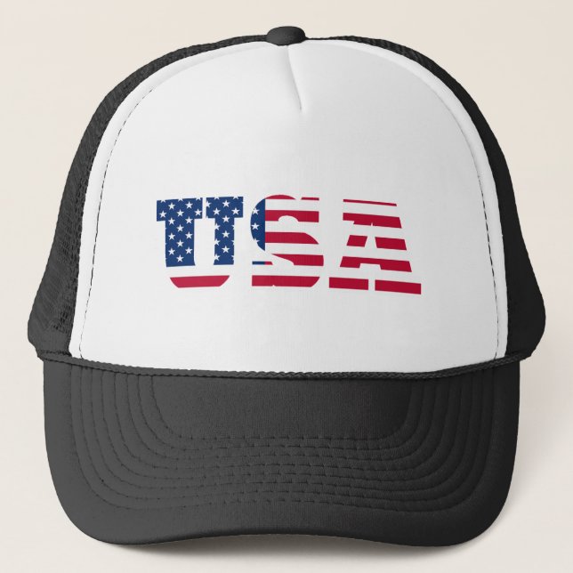USA Flag  Patriotic Trucker Hat (Front)