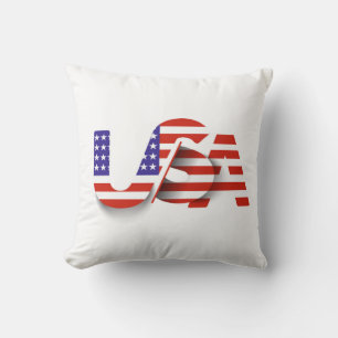 USA Flag – Patriotic USA Typography Cushion
