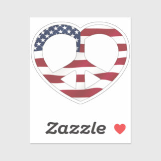 USA Flag Peace Heart