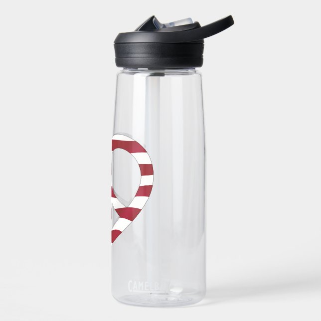 USA Flag Peace Heart Water Bottle (Left)