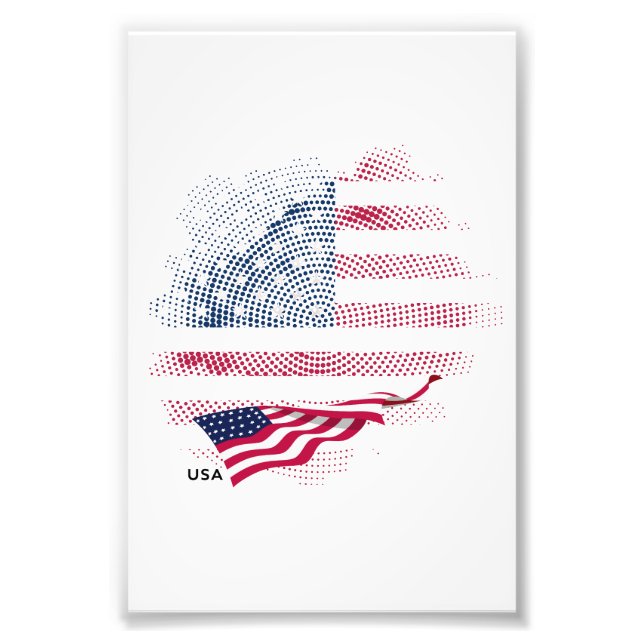 USA flag Photo Print (Front)