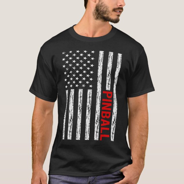 USA Flag Pinball T-Shirt (Front)